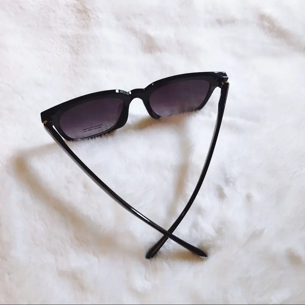 Cora Black Classic Square Sunglasses